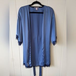 Victoria's Secret blue lace trim robe. Size XS